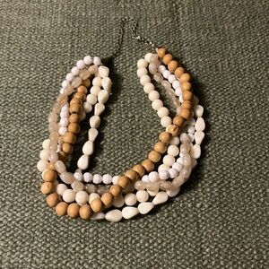 Short necklace Multi different texture beads